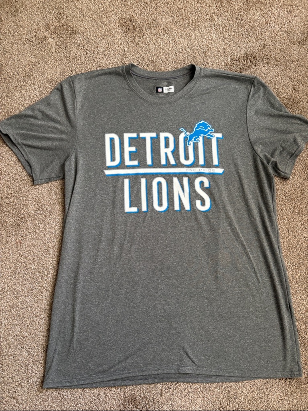 Large Unisex Detroit Lions NFL Gray Tee
